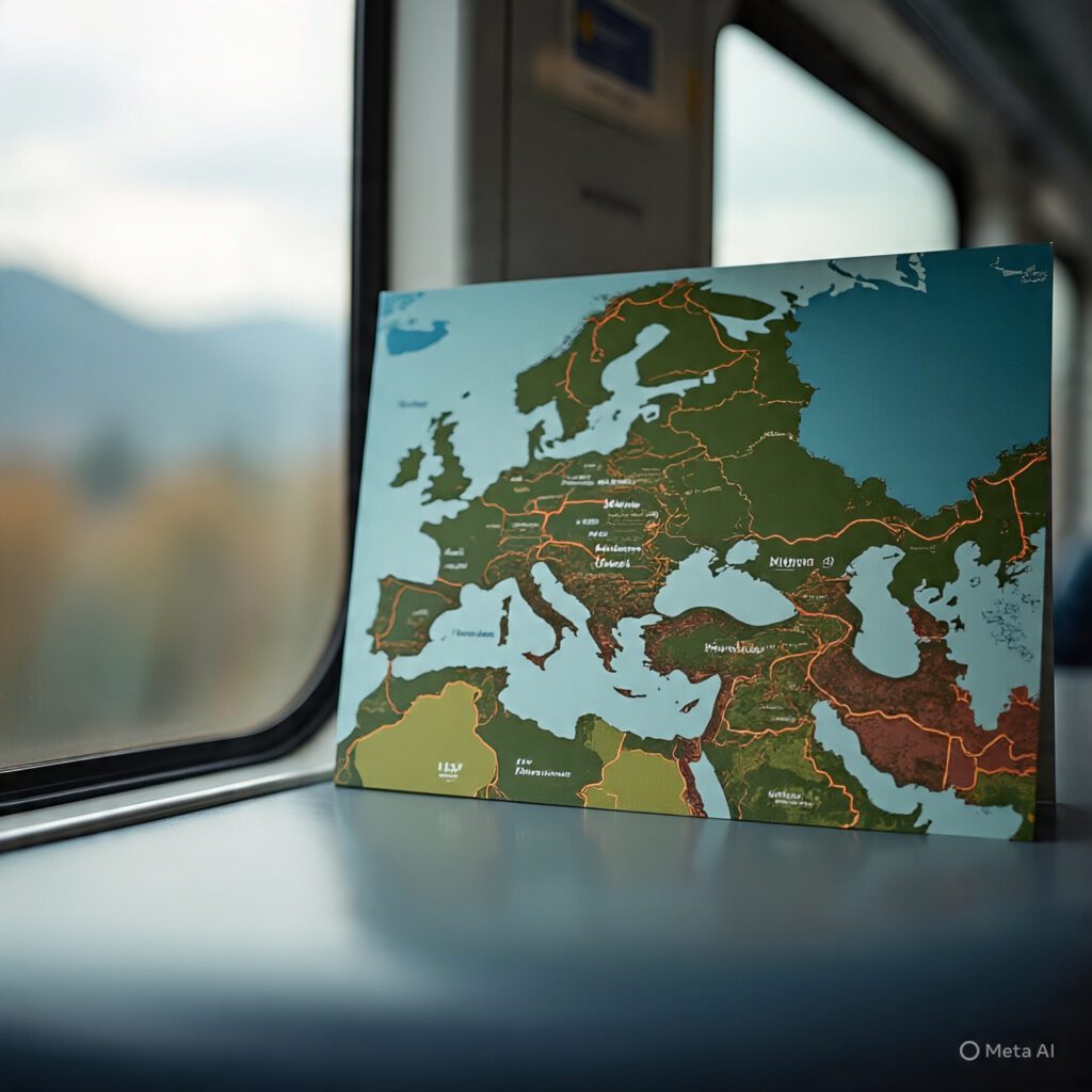 Train travel map